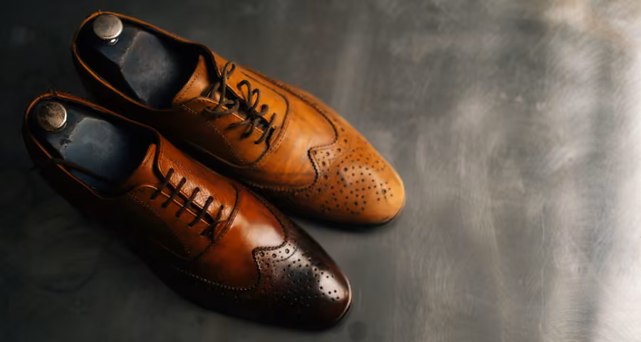A pair of brown brogue oxfords