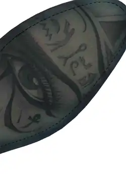 A leather sole printed with the Egyptian eye design